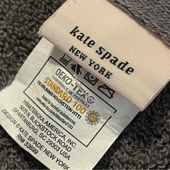 Kate Spade New York Graphite Gray thick soft Bath Towel NWT - Picture 5 of 5